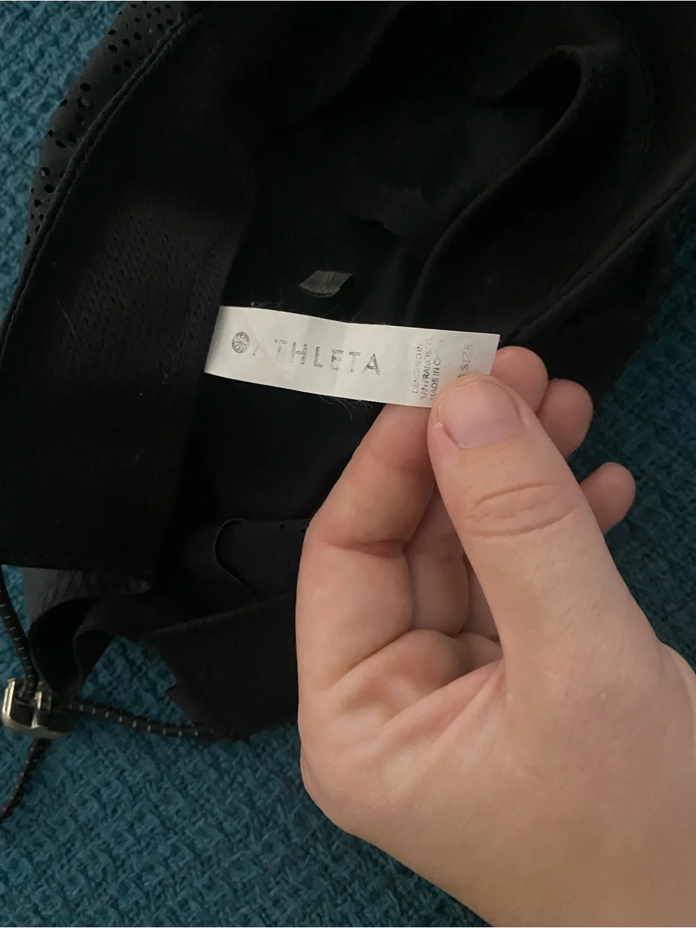 Athleta Black Hat with PonyTail Hole with Tightner